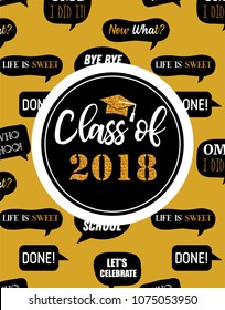 Graduation Class of 2018, party invitation, poster or banner template