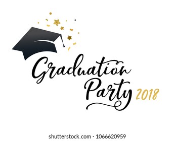 Graduation Class of 2018, party invitations, posters, banner, lettering design