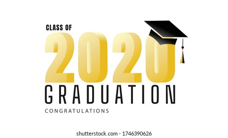 Graduation Class 2020 Logo Simple Template Stock Vector (Royalty Free ...