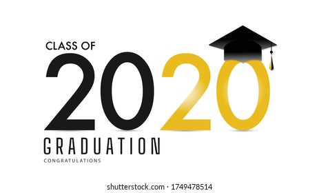Graduation  Class of 2020 logo simple template ,Isolated on white background ,Vector illustration EPS 10