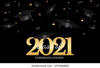 Graduation Class 2021 Graduation Cap Hat Stock Vector (royalty Free 