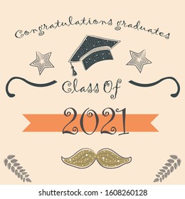 Graduation Class 2021. Paper Background. Vector Background