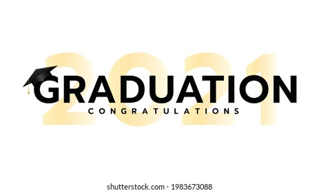Graduation Class of 2021. Template for graduation design.isolated on white background ,Vector illustration EPS 10