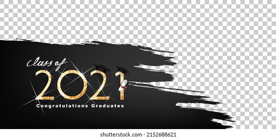 Graduation, Class Of 2021 Vector Text Gold Design Space For Text And Photo, Congratulation Event, T-shirt, Party, High School Or College Graduate. Lettering For Greeting, Invitation Card 