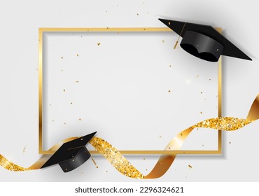 Graduation class of 2022 greeting card. Vector Illustration