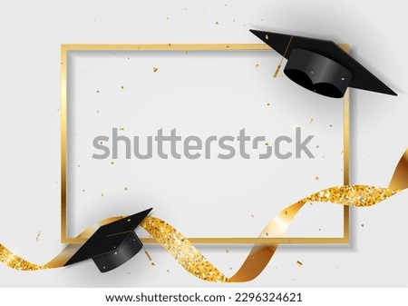 Graduation class of 2022 greeting card. Vector Illustration