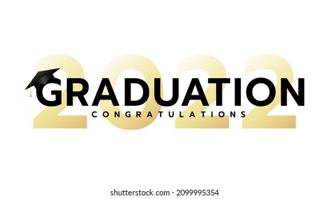 Graduation Class of 2022. Template for graduation design.isolated on white background ,Vector illustration EPS 10