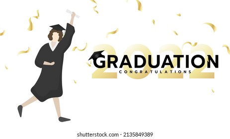 Graduation Class of 2022. Template for graduation design.isolated on white background ,Vector illustration EPS 10