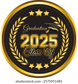 Graduation class of 2025 sign on transparent background