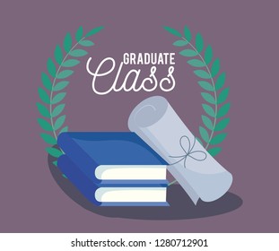 graduation class celebration card with books