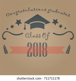 Graduation Class Two Thousand Eighteen Paper Stock Vector (Royalty Free ...