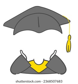 a graduation clothes illustration with space for compose face.