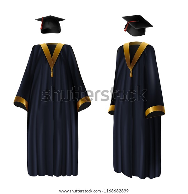 Graduation Clothing Gown Cap Vector Realistic Stock Vector (Royalty ...