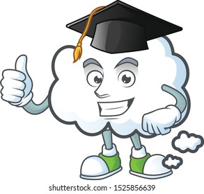Graduation cloud bubble with cartoon character style