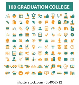 graduation, college, education, learning, study, science, research  icons, signs vector concept set for infographics, mobile, website, application
