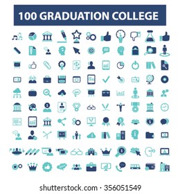 graduation, college, education, learning, study, science, research  icons, signs vector concept set for infographics, mobile, website, application
