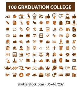 graduation, college, education, learning, study, science, research  icons, signs vector concept set for infographics, mobile, website, application
