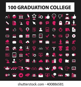 graduation college icons
