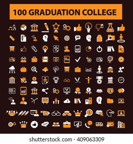 graduation college icons
