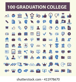 graduation college icons
