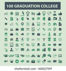 graduation college icons
