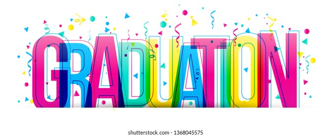 Graduation colorful typography banner
