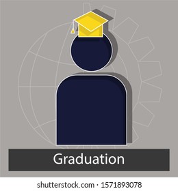 Graduation concept. Creative idea design. Flat vector illustration for template, brochure, web page or presentation.