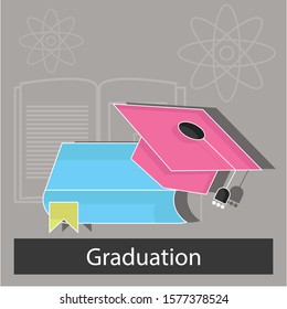 Graduation  concept. Creative idea design. Flat vector illustration for template, web site, brochure or presentation.