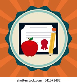 Graduation concept with education icons design, vector illustration 10 eps graphic