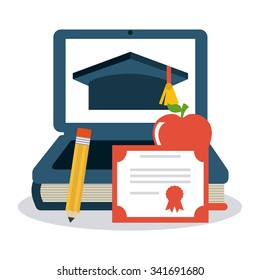 Graduation concept with education icons design, vector illustration 10 eps graphic