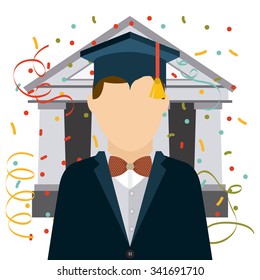 Graduation concept with education icons design, vector illustration 10 eps graphic