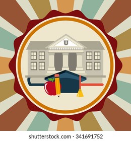 Graduation concept with education icons design, vector illustration 10 eps graphic