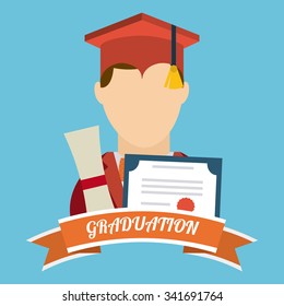 Graduation concept with education icons design, vector illustration 10 eps graphic