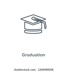 Graduation concept line icon. Linear Graduation concept outline symbol design. This simple element illustration can be used for web and mobile UI/UX.