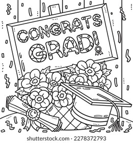 Graduation Congrats Grad Coloring Page for Kids