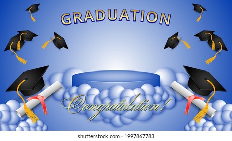 Graduierungskongratulation, Hintergrundbanner mit Karten