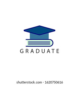 Graduation Congratulation book and mortar board logo. Vector illustration. Education Logo Template vector icon illustration design