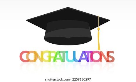 Graduation congratulations Class of 2022. Template design ,isolated on white background ,Vector illustration EPS 10