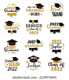 Graduation congratulations at school, university or college . Trendy calligraphy inscription