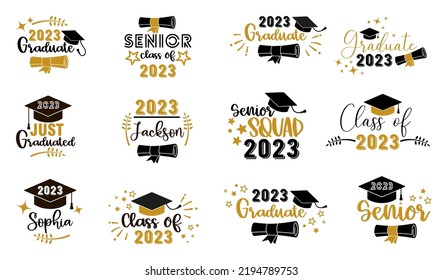 Graduation congratulations at school, university or college . Trendy calligraphy inscription