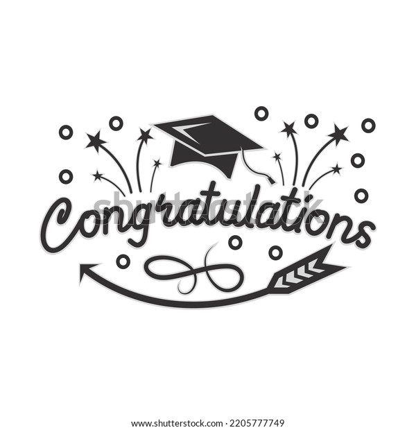 Graduation Congratulations Text Typography Toga Element Stock Vector ...