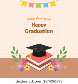 Graduation congratulations vector graphic illustration