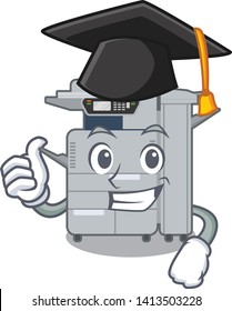 Graduation copier machine isolated in the cartoon