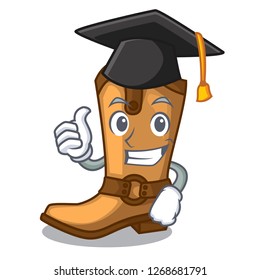 Graduation cowboy boots isolated in the mascot