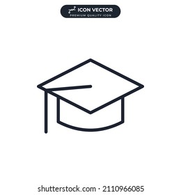 Graduation cup icon symbol template for graphic and web design collection logo vector illustration