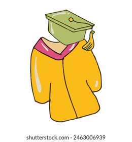 Graduation cute character in cartoon style illustration