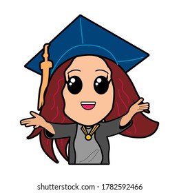 Graduation cute girl vector design