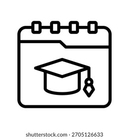 Graduation Date line icon , vector, pixel perfect, illustrator file 