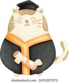 graduation day, graduation cat, graduation hat