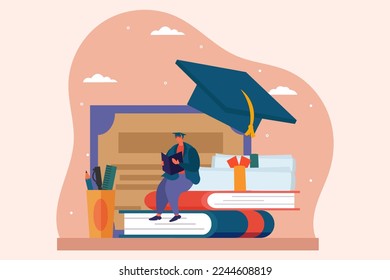 Graduation Day Flat Design Illustration